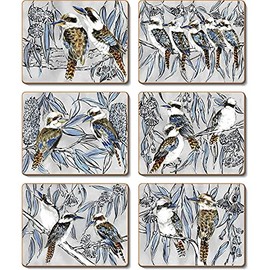 Cinnamon Kookaburra Laugh Coasters 6 Pieces Set