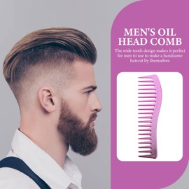FRCOLOR Wide Tooth Hair Styling Comb for Men Salon Barber Detangling Brush Anti-static Oil Hair Comb Abs Material for Personal and