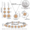 LMXXVJ Women Formal Jewelry Set,Champagne Cubic Zirconia Necklace Open Ring