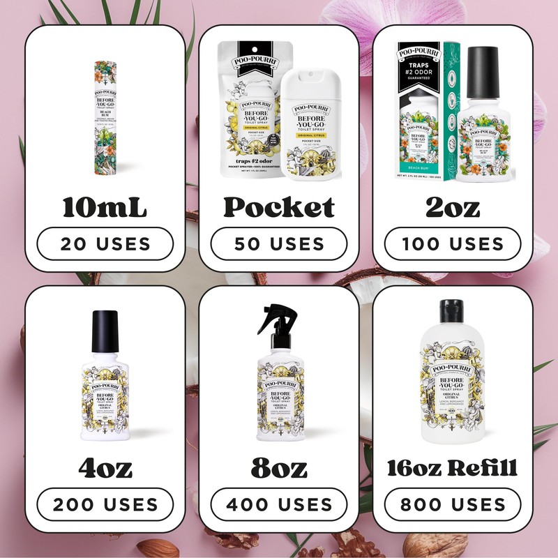 Poo-Pourri Before-You-Go Toilet Spray, Beach Bum, 2 Fl Oz, Up