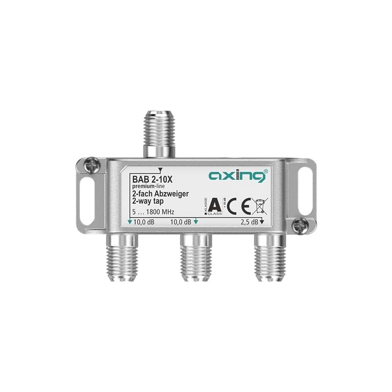 Axing BAB 2-10X 2-Way Splitter 10 dB 5-1800 MHz TV