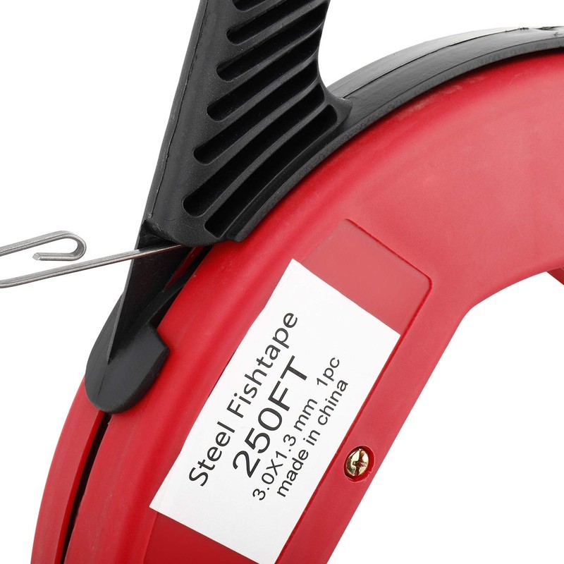 YaeKoo 250ft Fish Tape Reel, Spring-Steel Fishtape with 1/8"(3 mm)