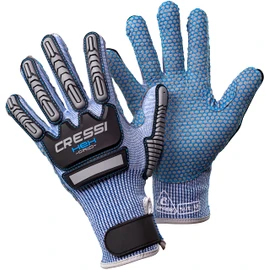 Cressi Hex Grip Gloves - Cut and Abrasion Resistant Gloves for Apnea and Diving, Blue, XS, Adult Unisex