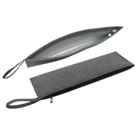 Portable Cutlery Set POUCH, Travel Utensil Sets CARRYING CASE, Reusable Silverware Set BAG, Stainless Steel Straws POUCH, Chopsticks Knife Fork and Spoon Holder for Aosbos Lunch Bags Bento Box, Grey