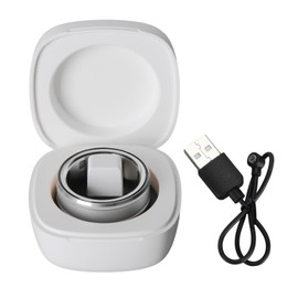 Smart Ring IP68 Waterproof Health Tracker Sleep Monitoring Bluetooth Fitness Ring for Temperature Step Counting Silver 18