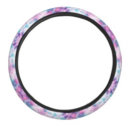 Buyidec Pastel Blue Pink Tie Dye Steering Wheel Covers Anti Slip Elasticity Car Accessories Steering Wheel Protector Universal 15 Inch for Cars SUV Vehicle Truck