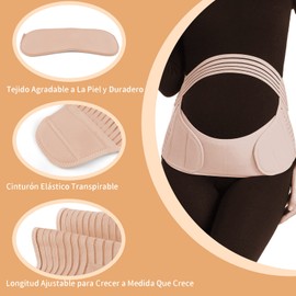 Faja De Embarazo, Faja Para Maternidad, Cinturón De Ajustable, Banda De Apoyo Para El Vientre Embarazo Para El Dolor Abdominal, Pélvico, Cintura Y espalda, Para Todas Las Etapas Del Embarazo Y Posparto (XX-Large)