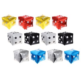 STOBOK 12pcs Dice-shaped Square Aluminum Foil Balloons for Birthday Party Decoration Self-sealing Reusable Cubes for Celebrations