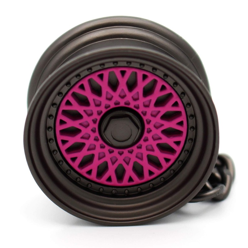 VmG-Store BBS Style Black / Chrome Rim Keyring - Solid