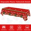 Pack of 2 Christmas Tablecloth, Rectangle Christmas Waterproof Tablecloth for