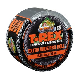 T-REX Ferociously Strong Tape, Duct Tape with UV Resistant & Waterproof Backing for Wood Brick Concrete and More, 30 yd x 2.83", Gunmetal Gray, 1-Roll (241358)