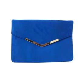Chicastic Suede Envelope Clutch Purse - Royal Blue