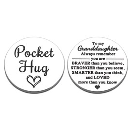 Granddaughter Gifts from Grandma - Christmas Gifts for Kids, Gifts for Granddaughter, Granddaughter Gifts Pocket Hug Token, Christmas/Wedding/Graduation/Valentine/Mother's Day Gifts for Granddaughter