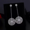 ZARD Cubic Zirconia Disc Drop Earrings in Fine Silver Plate
