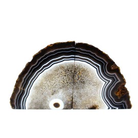 JIC Gem: Polished Dyed Black Agate Bookend(s) - 1 Pair - 3 to 4 Lbs