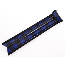 N4222300 Recorder Case, Boy's Ruler Case, School Bag, Attached, Elementary School Students, 11.8 inches (30 cm) Ruler, Storage Together, Buffalo Checker, Blue, Colorful Candy Style
