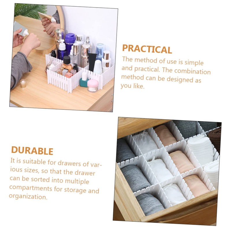 Operitacx Set of 8 Plastic Drawer Dividers DIY Organizer for