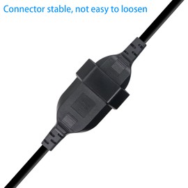 RIIEYOCA 2-in-1 Mains Adapter Cable for UPS Plug IEC 320 C20 Male to Double Euro CEE7/16 Female Adapter Cable, Black, 0.32 m