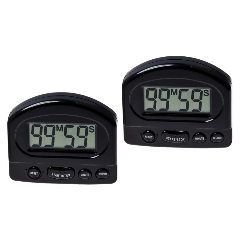 Alipis 2pcs Magnetic Timer Clock with Alarm Large Digital Display