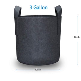 JERIA 12-Pack 10 Gallon, Vegetable/Flower/Plant Grow Bags, Aeration Fabric Pots with Handles (Black), Come with 12 Pcs Plant Labels