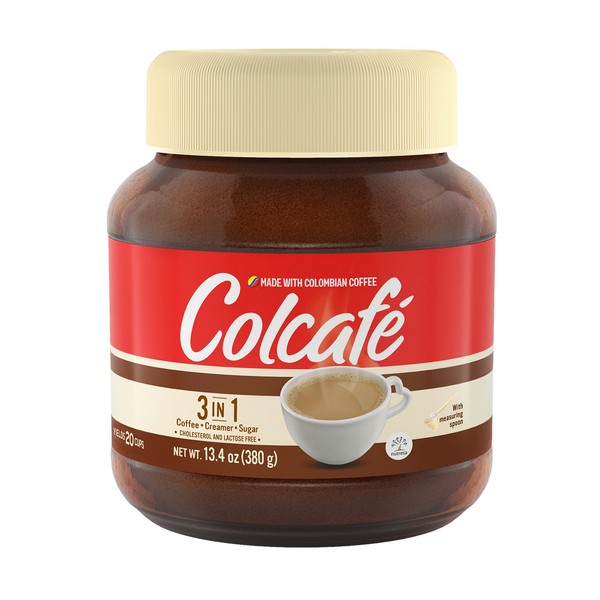 Colcafé 3-in-1 Coffee Mix Jar | Coffee, Cream & Sugar in a Delicious Cup | Cholesterol & Lactose Free| 100% Colombian Coffee | 13.4 Ounce (Pack of 1)