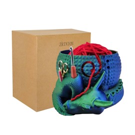 ZRINION Fantasy Dragon and Egg Large Yarn Bowl for Crocheting Funny,Crochet Bowls for Yarn,Yarn Bowl for Knitting,Yarn Holder for Crocheting,Perfect Gifts for The Knitter,8.66inch7.09inch4.92inch(Green)