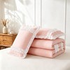 Jolusere Ruffle Comforter Set Queen Pink 3 Pieces Shabby Chic