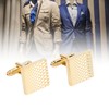 1 Pair French Cufflinks Double Layer Electroplating Polished Brass Gold