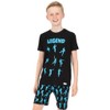 ThePyjamaFactory Brand Boys Emote Legend Dance Gaming Pyjamas Black Blue