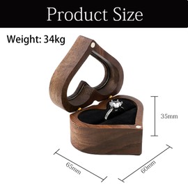 PSFXBM Ring Box, Engagement Ring Box, Ring Boxes For Jewellery, Wedding Ring Box, Can Store Earrings, Rings, Necklaces, Suitable For Marriage, Proposal, Gift Giving, Valentine'S Day Gifts（Black）