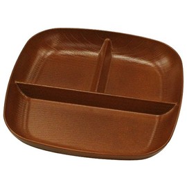 Yamanaka Lacquer M16239-4 Keyaki Heathered Square Plate, Brown