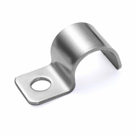 FamlTol Pack of 20 High Performance Metal Cable Clamps Single Hole Double Rod Mat Fence Fixing for Empty Pipe Fixing Diameter 18 mm Silver