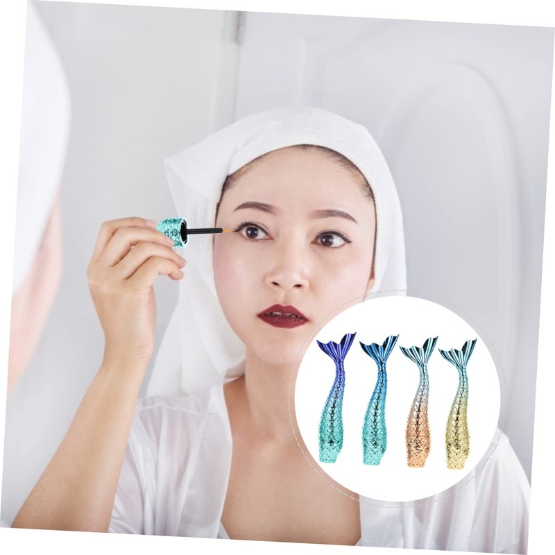 OHPHCALL Refillable Lip Gloss Tube Set 4pcs Mermaid Shape Lipstick
