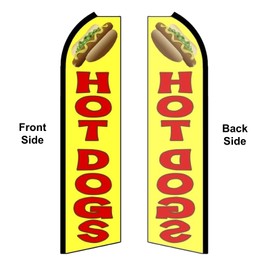 Hot Dogs - Two Pack of Swooper Feather Flag Sets - Includes 2 Swooper Feather Flags (Pictured), 2 Flagpoles, and 2 Ground Spikes