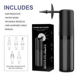 Ear Wax Removal-Ear Cleaning Kit-Includes Three Cleaning Methods In The Kit-Hydrodynamic Cleaning 4 Pressure Modes-Ear Cleaner With Camera-Ear Scoop-Meets All Cleaning Methods In The Family(White)