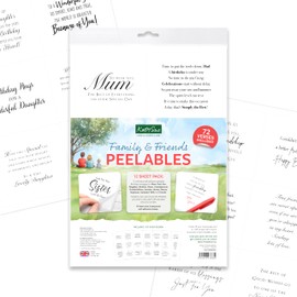 Katy Sue Family & Friends Peelables Stickers for Card Making. 72 Peelable Verses or Peel Offs for Birthday Card Making Supplies from Katy Sue. Sticker Size 99 x 93 Millimetres or 4 x 3.7 Inches