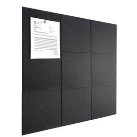 Aitakatta Cork Board Alternative, 12x12 inches Self-Adhesive Black Felt Wall Tile, Bulletin Board for Walls, Vision Board for Home, Office, School, Bulletin Board Decorations(BK,3030,9p)