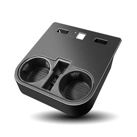 BOQNZN Car Front Center Console Cup Holder Fits for Ford F150 2015-2020 and F250 F350 F450 Super Duty 2017-2022, Front Split Bench Folding Seat Armrest Cup Holder Tray Replace HC3Z-2813562-AB