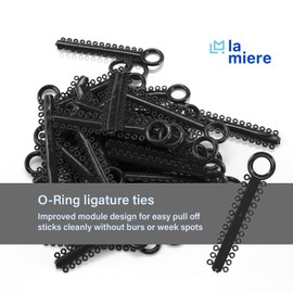 1040 Power Sticks Ligature Ties Orthodontic Ligature O-Ties, Elastic Ligature Bands, Elastic ties O-Rings Elastic Bands for Braces 26 ties on each stick (Deep Black)