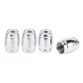 Partuto 1 Set 14x11MM Universal Tire Valve Stem Caps - Car Wheel Valve Cap Anti Crash Valve Stem Cover Tyre Valve Dust Cap Tire Valve Cap - Aluminium Alloy Zinc Alloy Silver Tone Barrel
