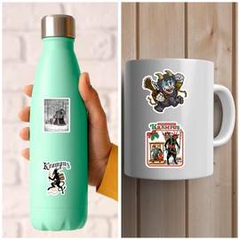 20 Pcs Stickers Packs Krampus Colorful Decal Vinyl Aesthetic Sticker Waterproof for Water Bottle Computer Laptop Luggage Phone Car Skateboard Bumper