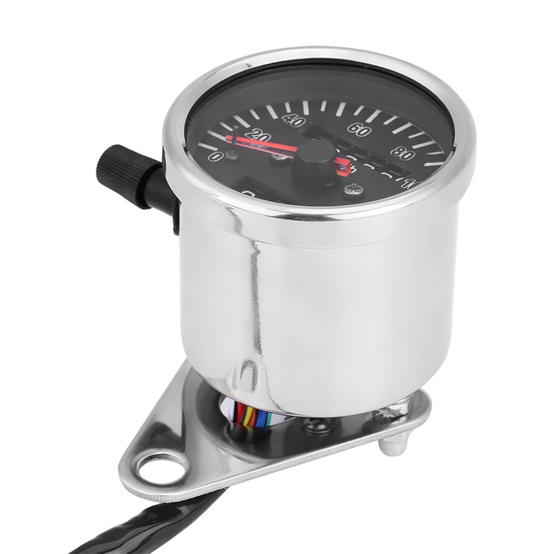 65mm Black Face LED Mechanical Motorcycle Speedometer Odometer Gauge with