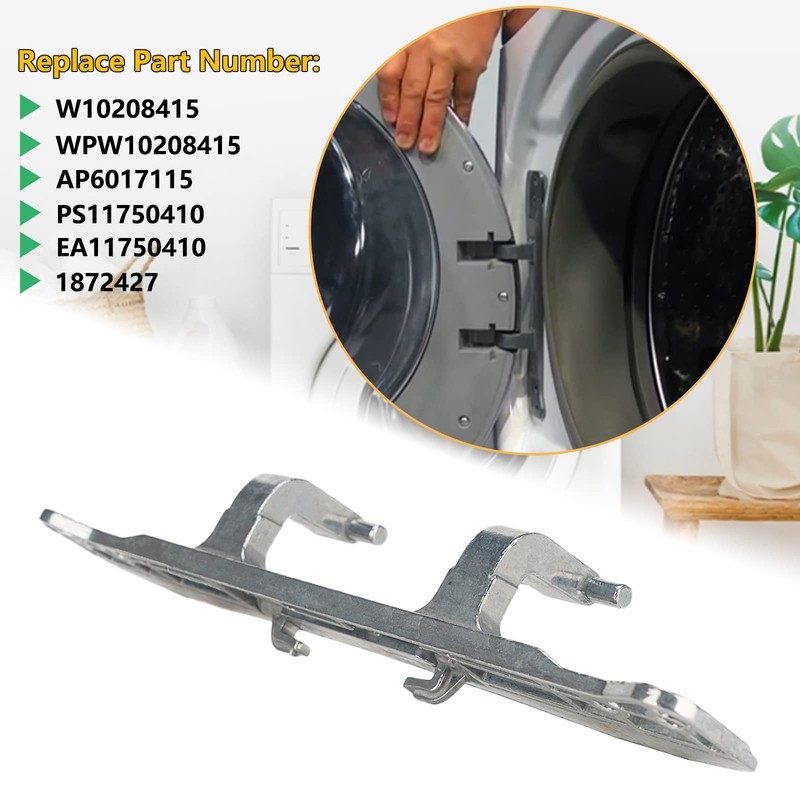W10208415 Dryer Washer Door Hinge Compatible with Whirlpool/Amana/Maytag/Crosley Front Loader