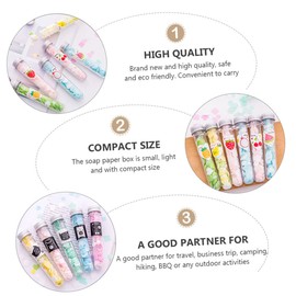 Mikinona 4pcs Portable Disposable Paper Soap Scented Foaming Soap Flakes for Travel and Outdoor Toiletries Compact Hand Washing