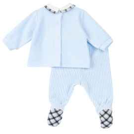 Chicco, Baby Suit with Comfortable Opening with Buttons, in Warm and Soft Chenille, Washable in the Washing Machine, Baby Set 0-24 Months, Gift Ideas Newborn, Designed in Italy, Light Blue (2)1M