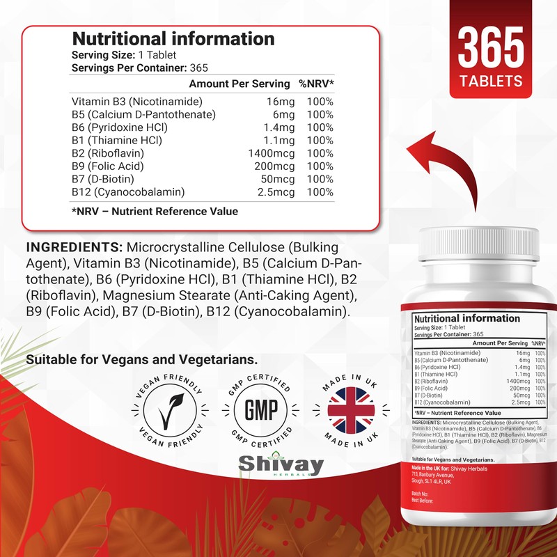 Shivay Herbals Vitamin B Complex – 365-Count Vitamin B Complex