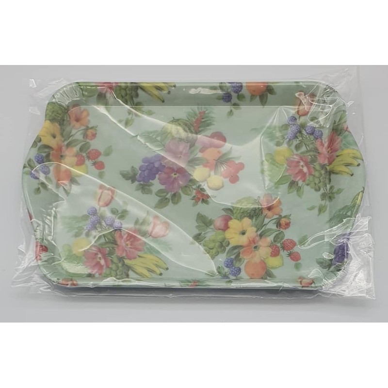 Melamine Tray Approx. 13 x 21 cm Flowers and Fruits