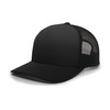 Pacific Headwear Standard 5-Panel Trucker Snapback Cap, Black/Black