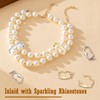 4PCS Necklace Shortener Clasp Pearl Enhancer Connector Clasps Cubic Zirconia