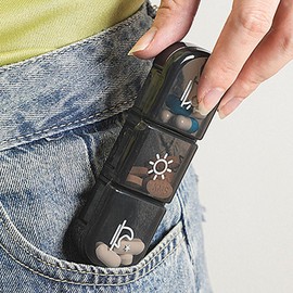 Week Pill Organizer,Pill Organizer 3 Times A Day | Airtight Supplement Sorter for Morning Night Elderly Men Kids Workplace Car Purse Pocket Fridge